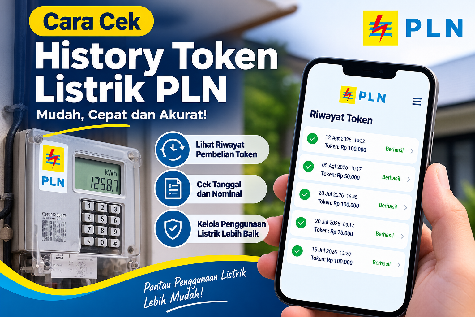 Cara Cek History Token Listrik PLN