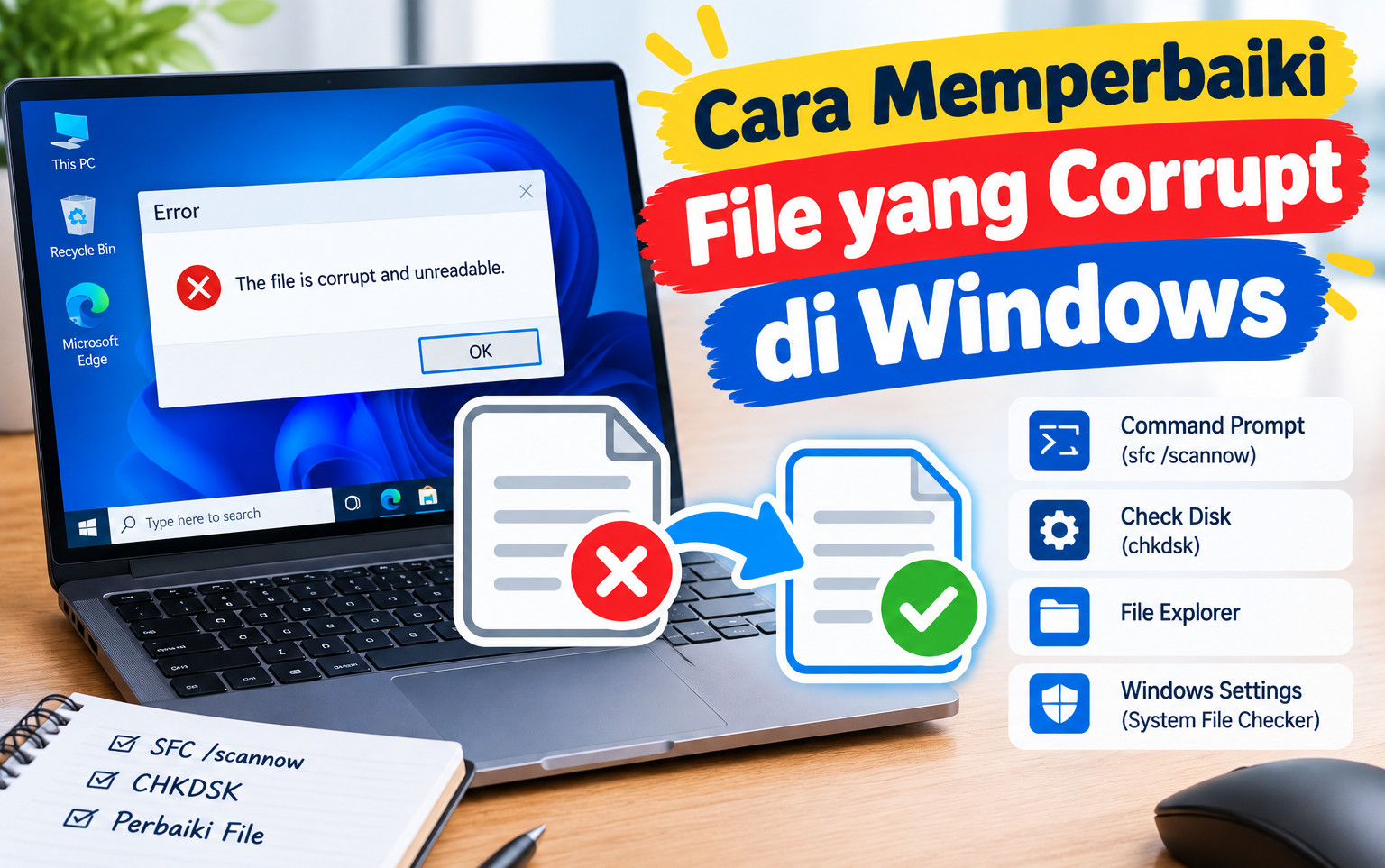 Cara Memperbaiki File yang Corrupt di Windows