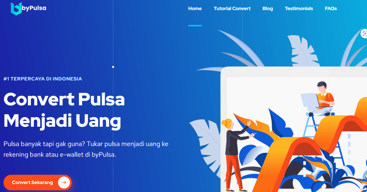 convert pulsa jadi uang dengan byPulsa