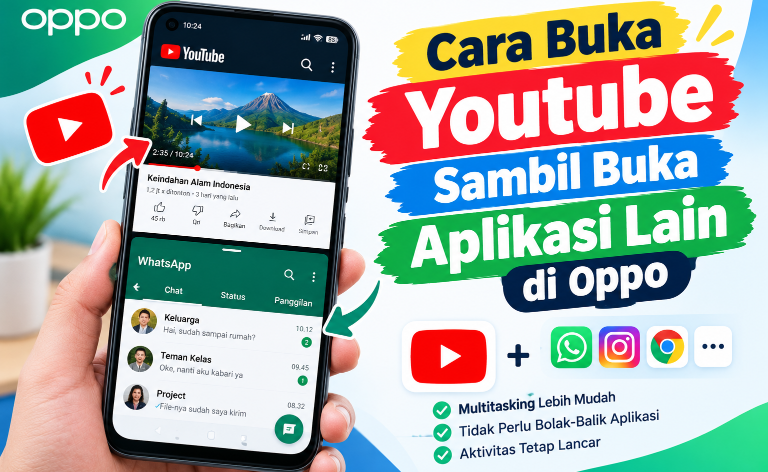 Cara Buka Youtube Sambil Buka Aplikasi Lain di Oppo