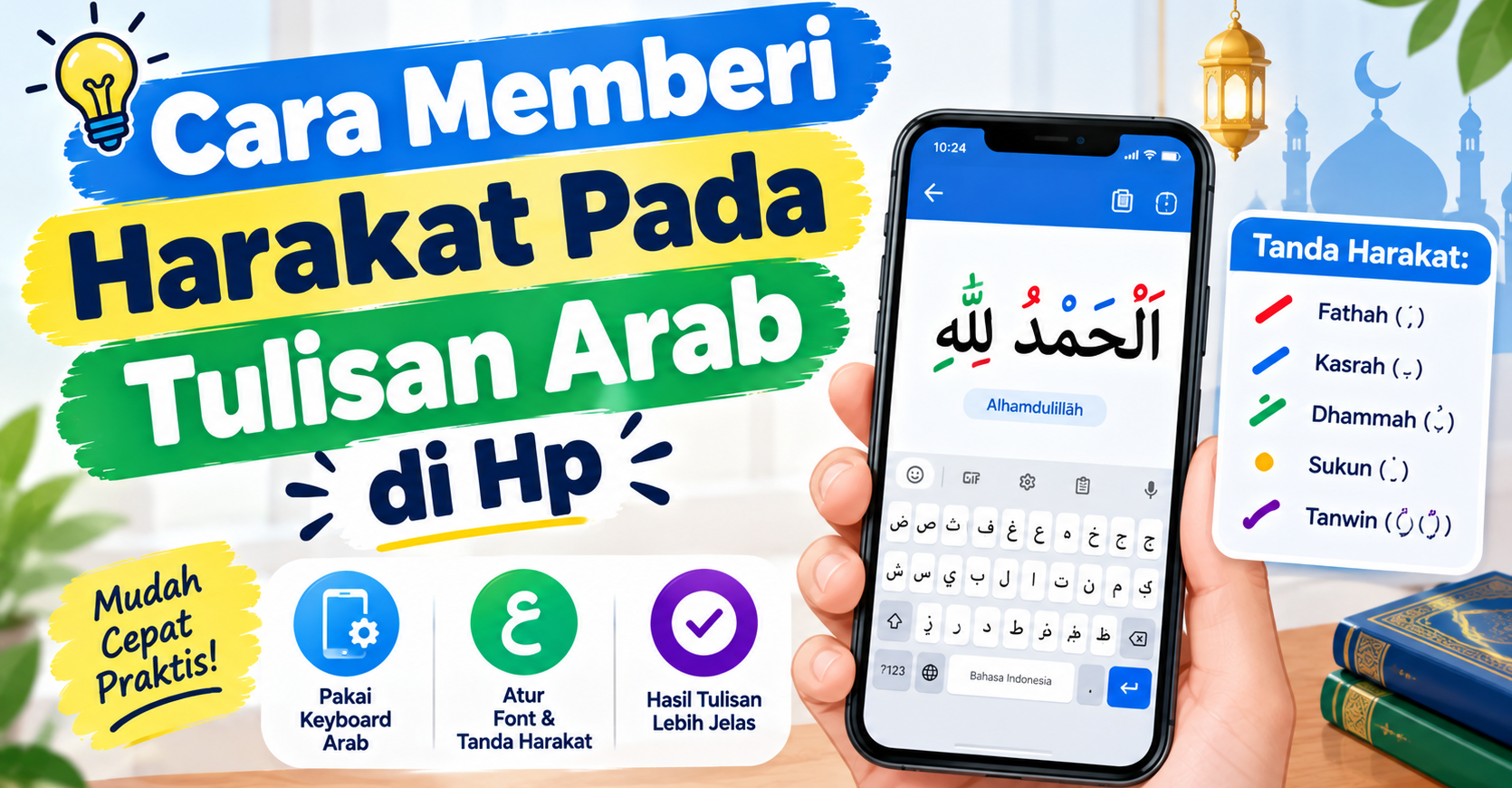 Cara Memberi Harakat Pada Tulisan Arab di Hp