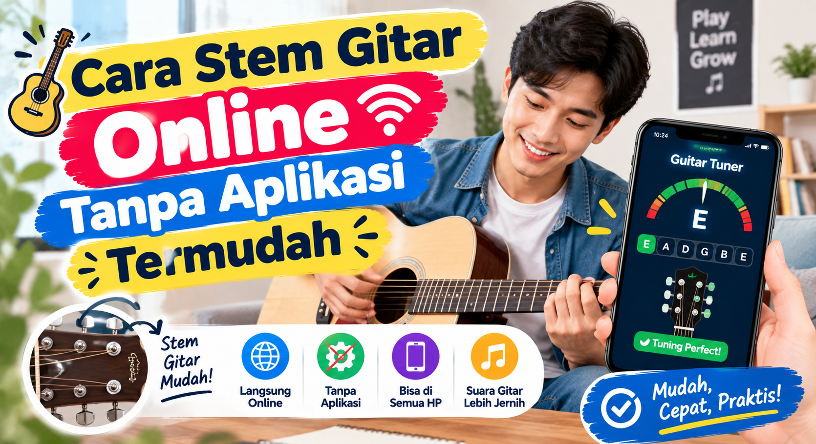 Cara Stem Gitar Online Tanpa Aplikasi