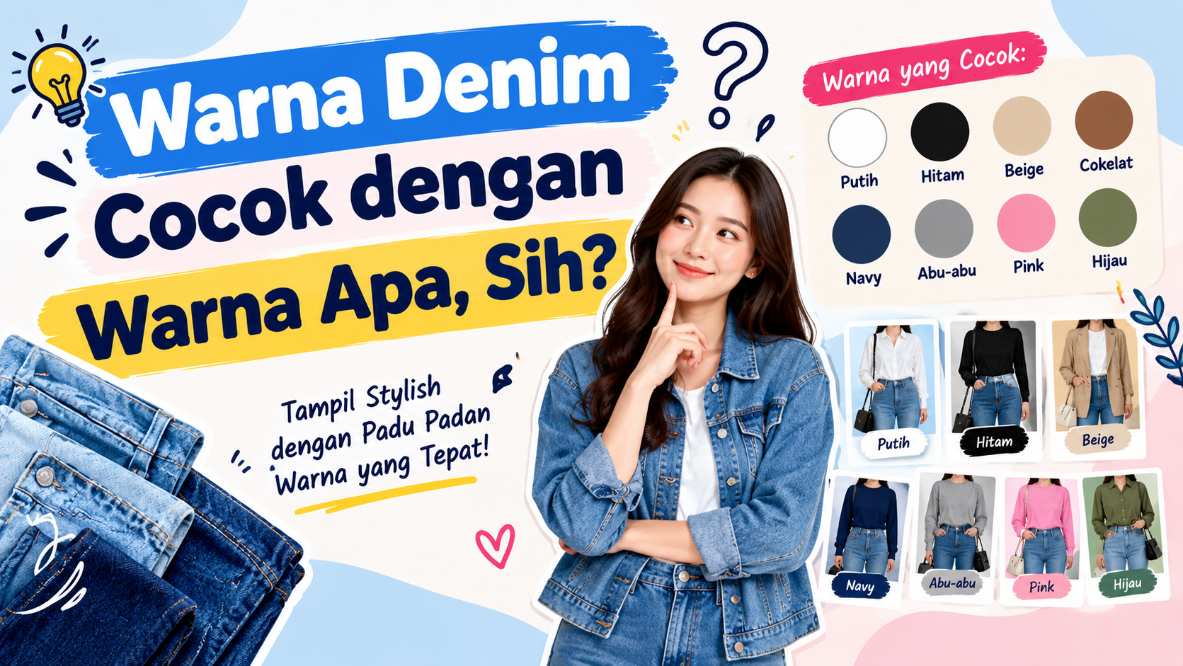 Warna Denim Cocok dengan Warna Apa